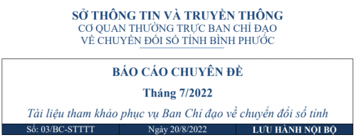 Báo cáo chuyên đề chuyển đổi số tỉnh Bình Phước tháng 7/2022